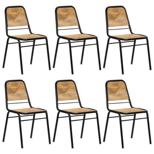 Jedilni stoli 6 kosov iz trdnega mangovega lesa