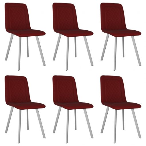 Jedilni stoli 6 kosov rdeč žamet