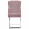 Jedilni stoli 6 kosov roza 53x52x98 cm žamet in nerjaveče jeklo