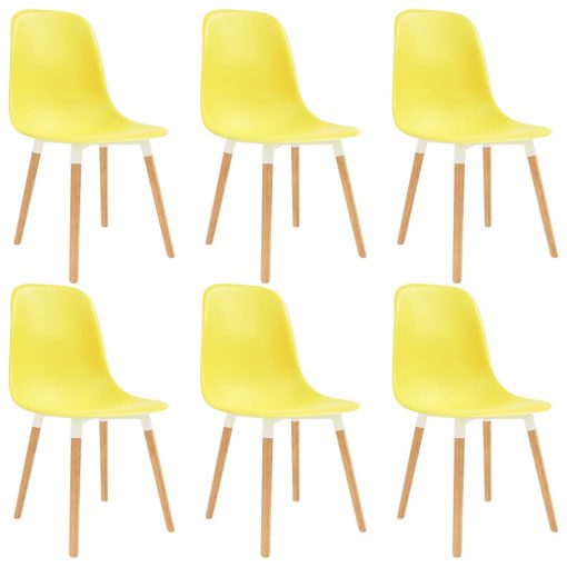 Jedilni stoli 6 kosov rumena plastika