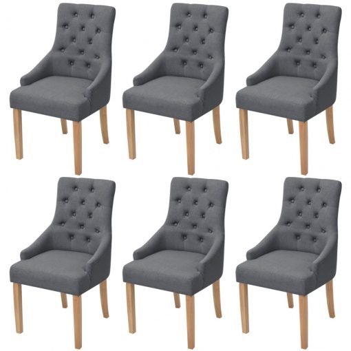 Jedilni stoli 6 kosov temno sivo blago