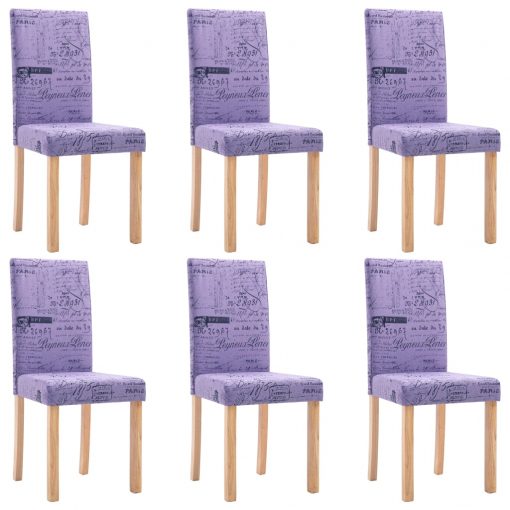 Jedilni stoli 6 kosov vijolično blago