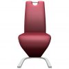 Jedilni stoli cikcak oblike 2 kosa vinsko rdeče umetno usnje