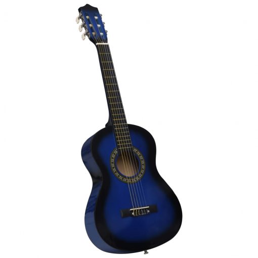 Klasična kitara za začetnike in otroke s torbo modra 1/2 34"