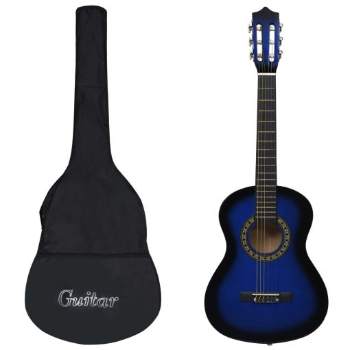 Klasična kitara za začetnike in otroke s torbo modra 1/2 34"