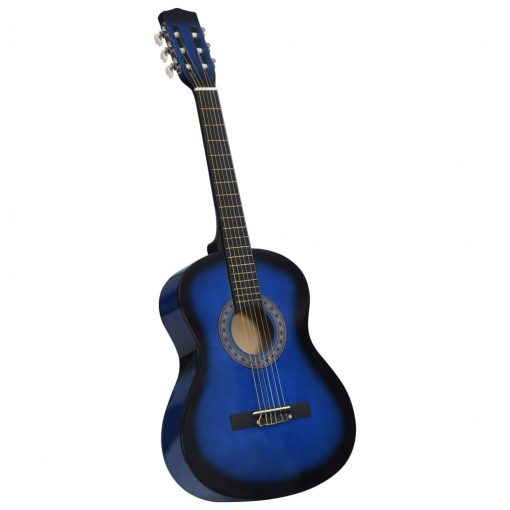Klasična kitara za začetnike s torbo modra 3/4 36"