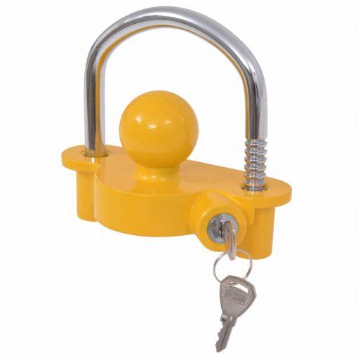 Ključavnica za prikolico z 2 ključema jeklo in aluminij rumena