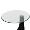 Klubska mizica 2 kosa z okroglim steklom visok sijaj črna