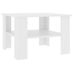 Klubska mizica bela 60x60x42 cm iverna plošča