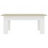 Klubska mizica bela in sonoma hrast 100x60x42 cm iverna plošča