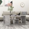 Klubska mizica betonsko siva 100x50x40 cm iverna plošča