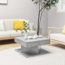 Klubska mizica betonsko siva 57x57x30 cm iverna plošča