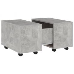 Klubska mizica betonsko siva 60x60x38 cm iverna plošča