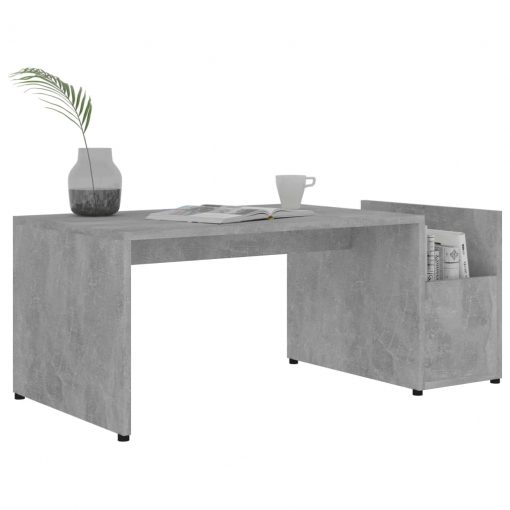 Klubska mizica betonsko siva 90x45x35 cm iverna plošča