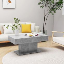 Klubska mizica betonsko siva 96x50x45 cm iverna plošča