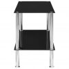 Klubska mizica črna 110x43x60 cm kaljeno steklo