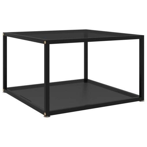 Klubska mizica črna 60x60x35 cm kaljeno steklo