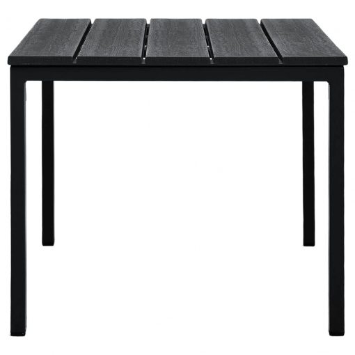 Klubska mizica črna 98x48x39 cm HDPE videz lesa