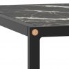 Klubska mizica črna s črnim marmornim steklom 60x60x35 cm