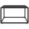 Klubska mizica črna s črnim steklom 60x60x35 cm