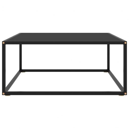 Klubska mizica črna s črnim steklom 80x80x35 cm