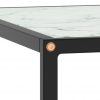 Klubska mizica črna z belim marmornim steklom 80x80x35 cm