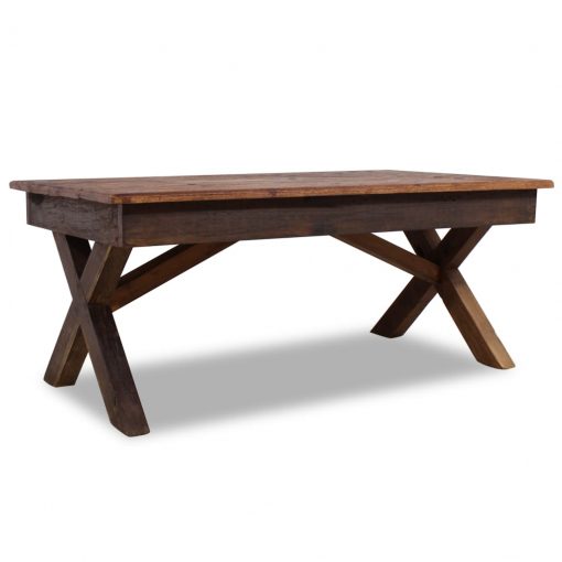 Klubska mizica iz masivnega predelanega lesa 110x60x45 cm