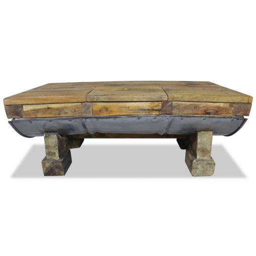 Klubska mizica iz masivnega predelanega lesa 90x50x35 cm