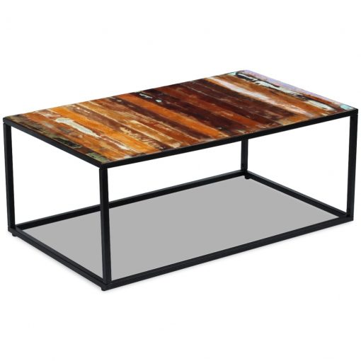 Klubska mizica iz trdnega predelanega lesa 100x60x40 cm
