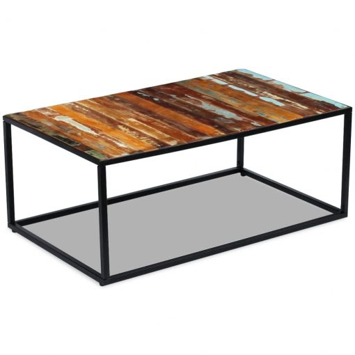 Klubska mizica iz trdnega predelanega lesa 100x60x40 cm