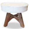 Klubska mizica iz trdnega predelanega lesa 60x45 cm bela