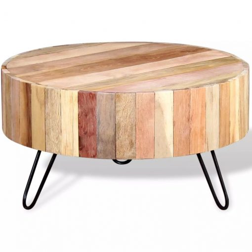 Klubska mizica iz trdnega predelanega lesa