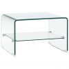 Klubska mizica prozorna 50x45x33 cm kaljeno steklo