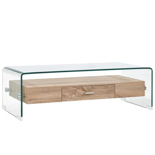 Klubska mizica prozorna 98x45x31 cm kaljeno steklo