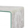 Klubska mizica rjav marmor 98x45x31 cm kaljeno steklo