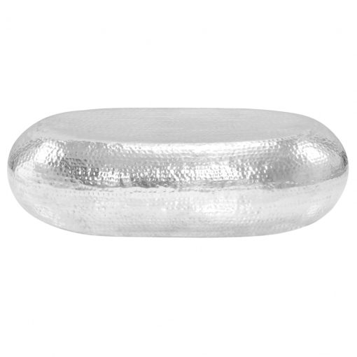Klubska mizica srebrna 100x50x28 cm aluminij