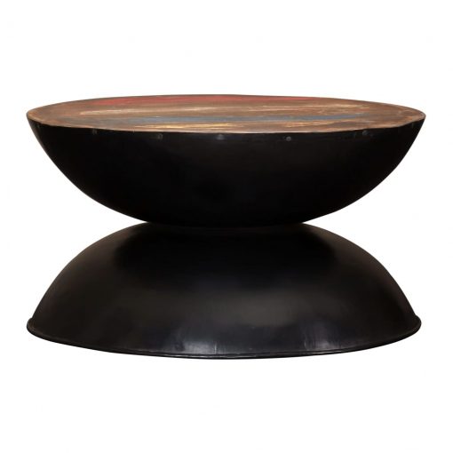 Klubska mizica trden predelan les črna osnova 60x60x33 cm