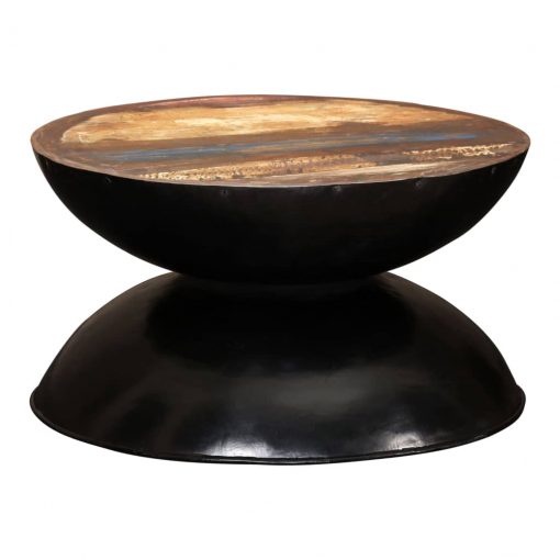 Klubska mizica trden predelan les črna osnova 60x60x33 cm