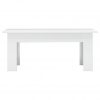 Klubska mizica visok sijaj bela 100x60x42 cm iverna plošča