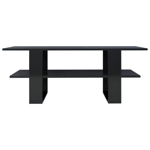 Klubska mizica visok sijaj črna 110x55x42 cm iverna plošča