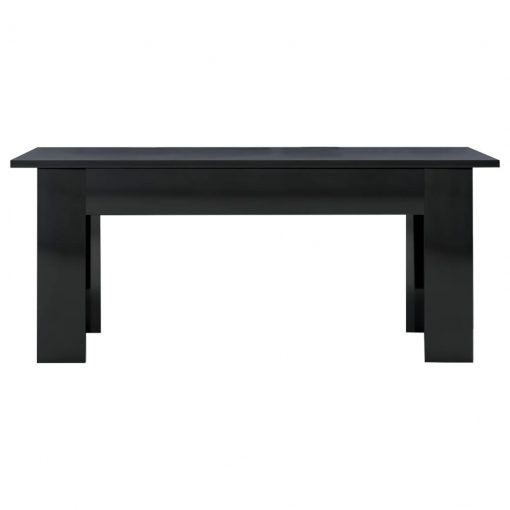 Klubska mizica visok sijaj črna100x60x42 cm iverna plošča