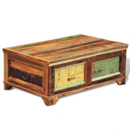 Klubska mizica za shranjevanje starinska iz predelanega lesa