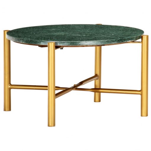 Klubska mizica zelena 60x60x35 cm kamen z marmorno teksturo