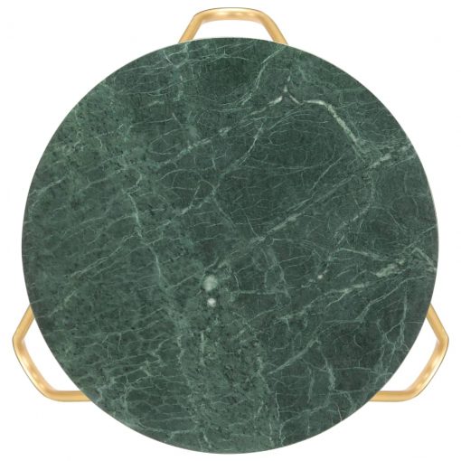 Klubska mizica zelena 65x65x42 cm kamen z marmorno teksturo