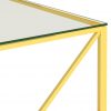 Klubska mizica zlata 55x55x55 cm nerjaveče jeklo in steklo