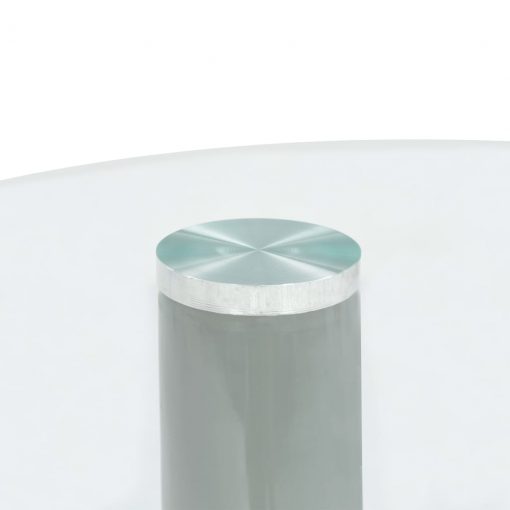Klubske mizice 2 kosa s stekleno površino visok sijaj sive