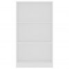 Knjižna omara 3-nadstropna bela 60x24x108 cm iverna plošča