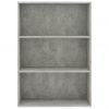 Knjižna omara 3-nadstropna betonsko siva 80x30x114cm iverna pl.
