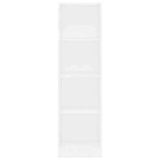 Knjižna omara 4-nadstropna bela 40x24x142 cm iverna plošča