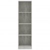 Knjižna omara 4-nadstropna betonsko siva 40x24x142 cm